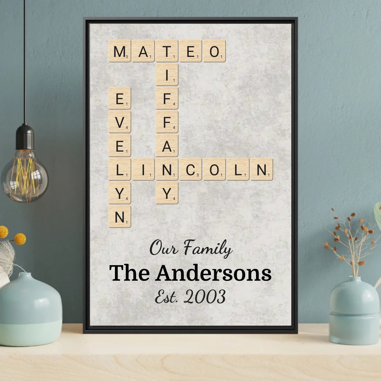 Scrabble canvas mockup black