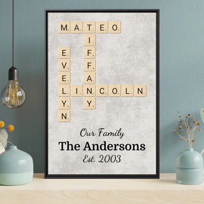 Scrabble canvas mockup black