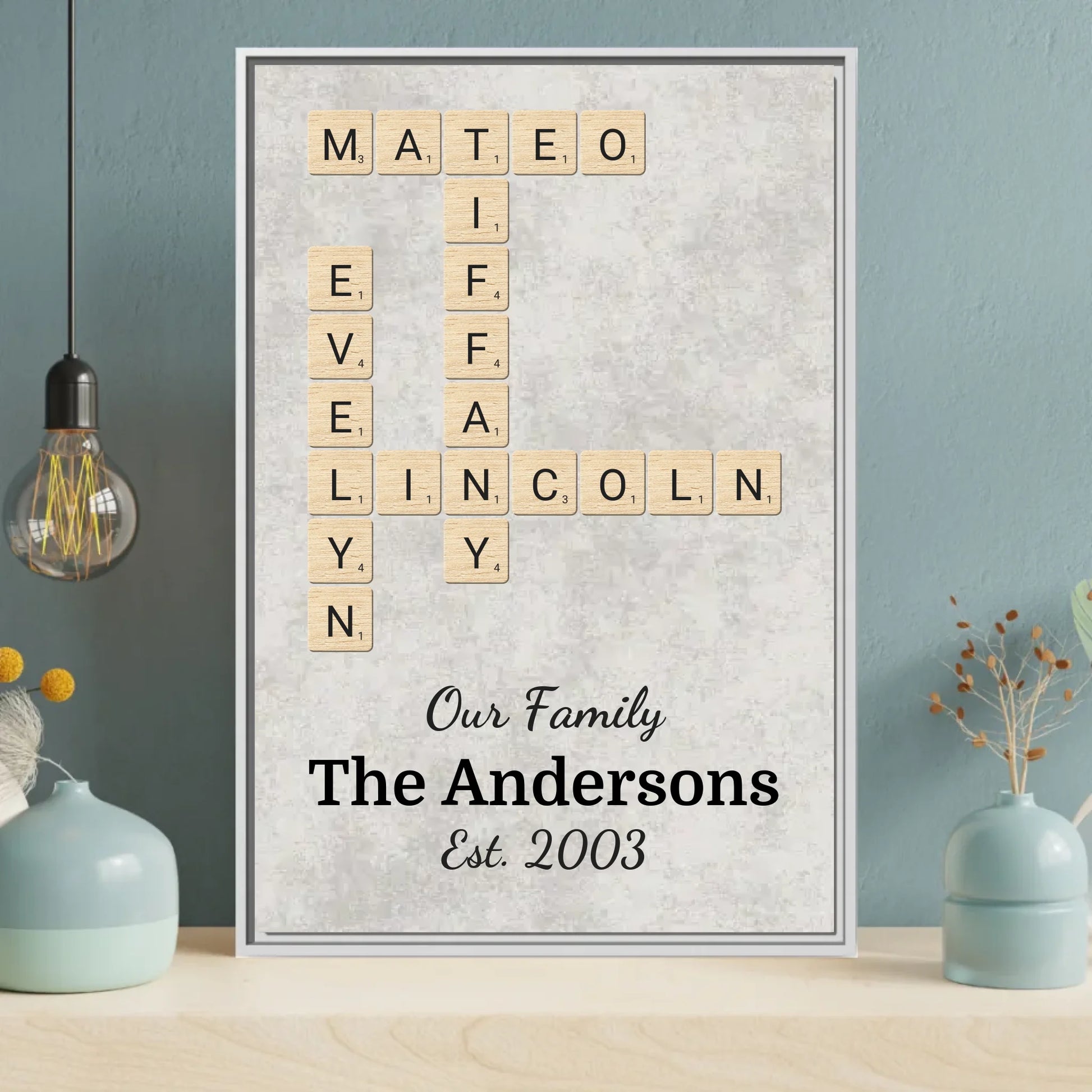 Scrabble canvas mockup White