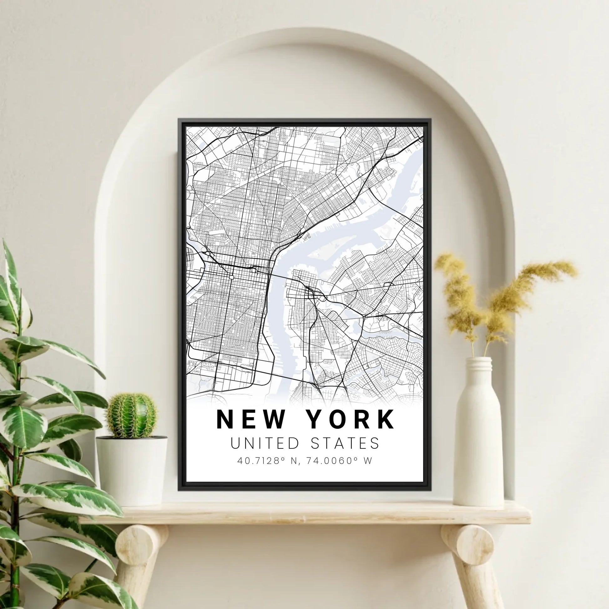 Framed Canvas Mockup Streetmaps BLK