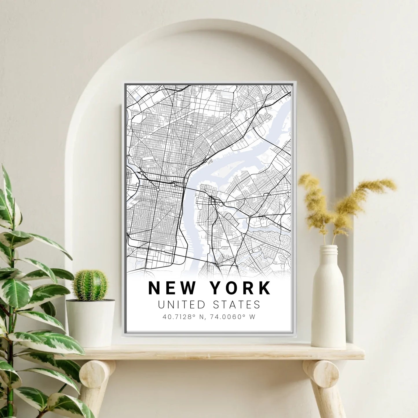 Framed Canvas Mockup Streetmaps White